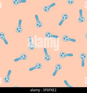 pattern mini hand electric fan cartoon. bladeless usb, held quiet, lightweight adjustable mini hand electric fan sign. seamless vector illustration Stock Vector
