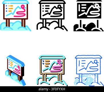 ski concepts resort direction map icon vector. ski resort direction map sign. color symbol Stock Vector