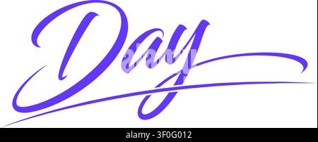 Cursive Day Text Effect Day typography Stock Vector