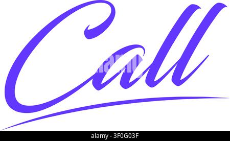Cursive Call Text Effect call typography Stock Vector
