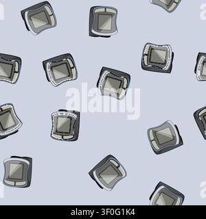 seamless pattern equipment blood pressure monitor cartoon. medicine high, medical hypertension equipment blood pressure monitor sign vector Stock Vector