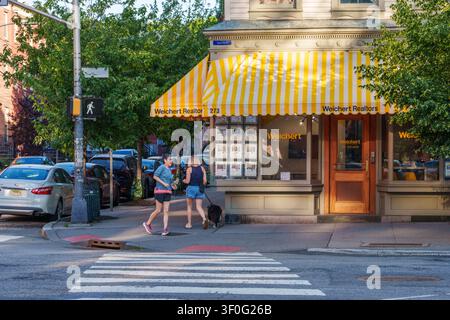 Urban street scene in Downtown Jersey City, New Jersey, USA. Stock Photo
