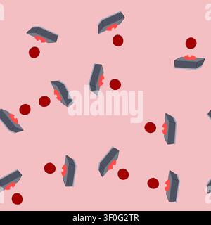 pattern retro arcade joystick cartoon. vintage control, machine video, old stick retro arcade joystick sign. seamless vector illustration Stock Vector