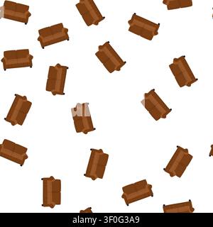 pattern ottoman couch leather cartoon. vintage modern, contemporary durable, luxury comfort ottoman couch leather sign. seamless symbol vector illustr Stock Vector