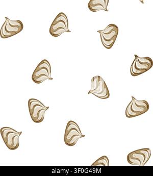 pattern decoration meringue cartoon. pie ice, milk lemon, top paste decoration meringue sign vector Stock Vector