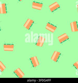 pattern summer cooler box cartoon. ice drink, cold beverage summer cooler box sign. seamless vector illustration Stock Vector
