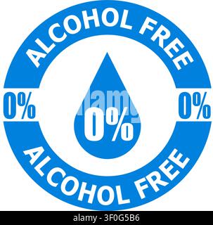 Alcohol free symbol sign. Label on white background. Stock Vector