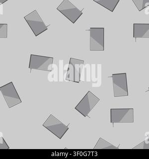 seamless pattern innovation charging mouse pad wireless cartoon. functionality qi, power integration, desk workspace innovation charging mouse pad wir Stock Vector