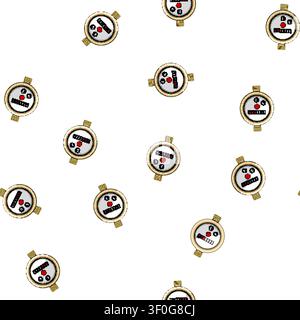 pattern consumption water meter cartoon. measurement utility, billing installation, digital smart consumption water meter sign vector Stock Vector
