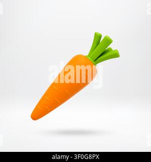 Carrot 3d icon fresh vegetable Stock Vector