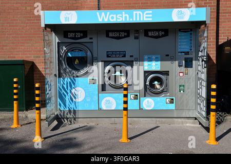 Wash Me Outdoor Laundry Washing Machines , UK Stock Photo