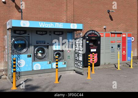 Wash Me Laundry Machines for hire Stock Photo