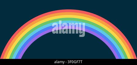 Vintage rainbow stripes create groovy 70s background with flowing parallel lines, abstract waves, and retro geometric patterns in psychedelic art Stock Vector