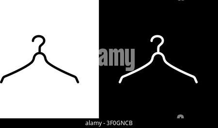 Clothing Hanger Line Icon Set. Wardrobe Organization And Garment Storage Outline Symbol Collection. Fashion And Retail Display. Editable Stroke Stock Vector