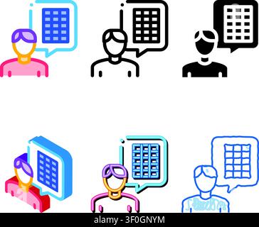 solar consultant icon vector. designs solar consultant sign. color contour symbol Stock Vector