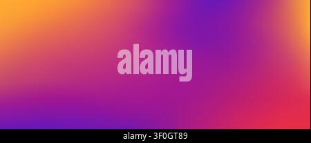 Vibrant purple yellow sunset disco neon gradient UV background with smooth mesh texture. Bright magenta sunrise blurry space bg with soft transitions for social media headers or technology websites Stock Vector
