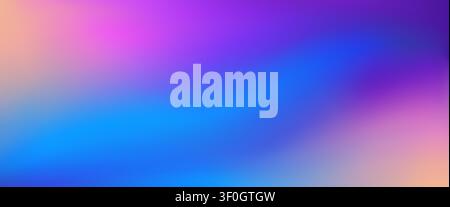 Aurora borealis and vaporwave gradient bg, uv northern light background. Dreamlike abstract iridescent hologram foil rainbow surface, dreamy backdrop with smooth pink, blue and purple color transition Stock Vector