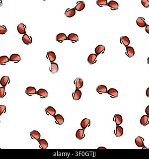 pattern Welding glasses featuring dark red lenses and a durable black frame, illustrating essential eye protection equipment used in industrial settin Stock Vector