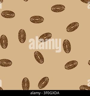 seamless pattern Oval natural fiber mat featuring a woven texture and concentric braided patterns, creating an organic and inviting element for interi Stock Vector