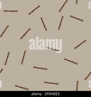 seamless pattern harmony flute cartoon. tone breath, keys holes, embouchure fingering harmony flute sign vector Stock Vector