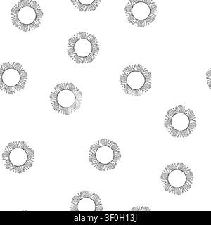 pattern substrate microchip frame cartoon. photolithography etching, doping packaging, interconnects die substrate microchip frame sign vector Stock Vector