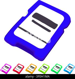 files sd card cartoon. videos music, data format, device camera files sd card sign vector Stock Vector