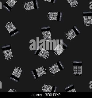seamless pattern dessert waffle iron cartoon. belgian sweet, maker breakfast dessert waffle iron sign vector Stock Vector