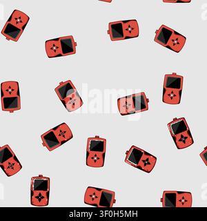 seamless pattern engine car diagnostic scanner cartoon. scan computer, vehicle check, system code engine car diagnostic scanner sign vector Stock Vector