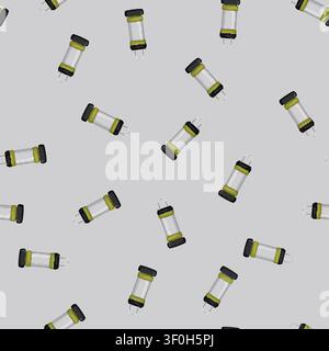 seamless pattern camping lantern camp lamp cartoon. camping lantern camp lamp sign vector Stock Vector