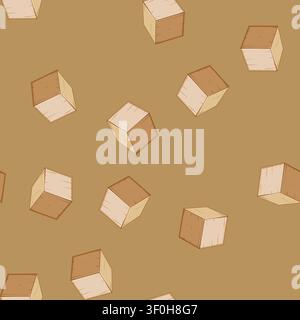 seamless pattern development wooden blocks cartoon. education success, finance learn, object toy development wooden blocks sign vector Stock Vector