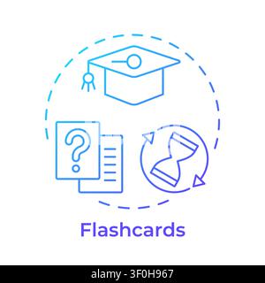 Flashcards blue gradient concept icon Stock Vector