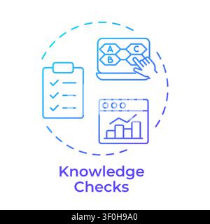 Knowledge checks blue gradient concept icon Stock Vector