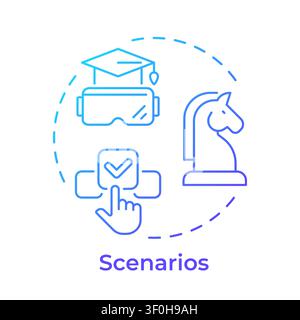 Scenarios blue gradient concept icon Stock Vector