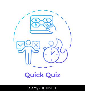 Quick quiz blue gradient concept icon Stock Vector
