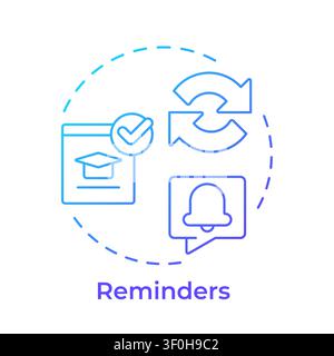 Reminders blue gradient concept icon Stock Vector
