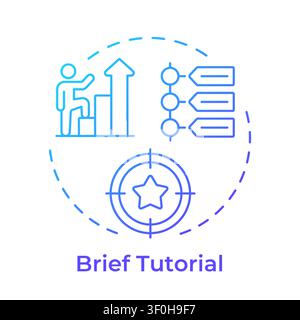 Brief tutorial blue gradient concept icon Stock Vector