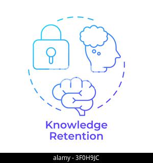 Knowledge retention blue gradient concept icon Stock Vector