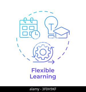Flexible learning blue gradient concept icon Stock Vector