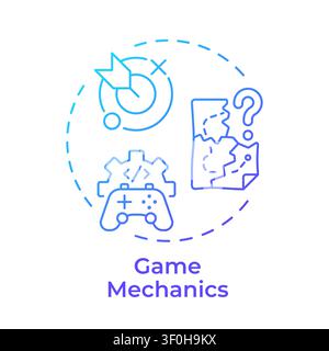 Game mechanics blue gradient concept icon Stock Vector
