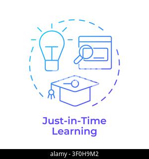 Just-in-time learning blue gradient concept icon Stock Vector
