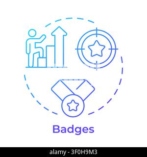 Badges blue gradient concept icon Stock Vector
