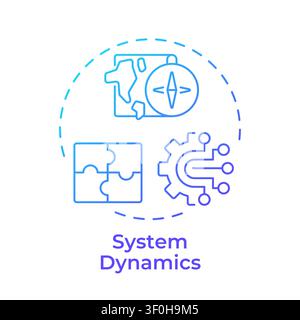System dynamics blue gradient concept icon Stock Vector