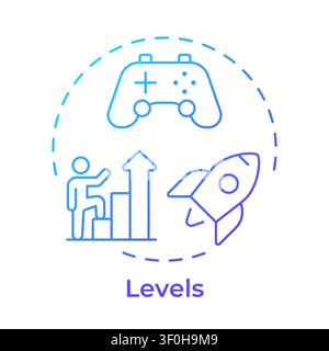 Levels blue gradient concept icon Stock Vector