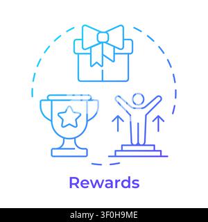 Rewards blue gradient concept icon Stock Vector