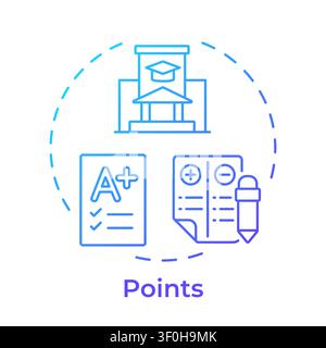 Points blue gradient concept icon Stock Vector