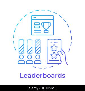 Leaderboards blue gradient concept icon Stock Vector