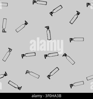 seamless pattern gas diving cylinder cartoon. oxygen tank, compressed black, diver isometric gas diving cylinder sign vector Stock Vector