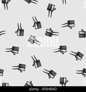 seamless pattern home double boiler pan cartoon. healthy steel, cooking kitchen home double boiler pan sign vector Stock Vector