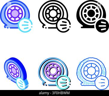 tire air vent icon vector. tire air vent minimal sign. color symbol Stock Vector