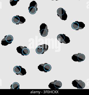 seamless pattern magnetic car charger wireless cartoon. compatible smartphone, inductive accessory, device technology magnetic car charger wireless si Stock Vector